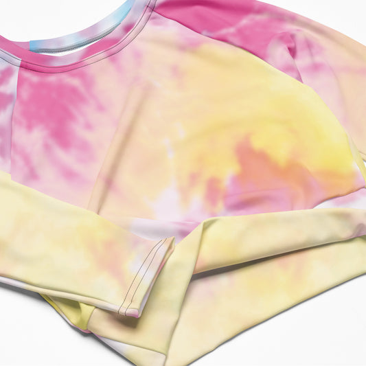 Recycled long-sleeve crop top