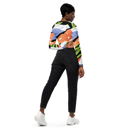 Recycled long-sleeve crop top