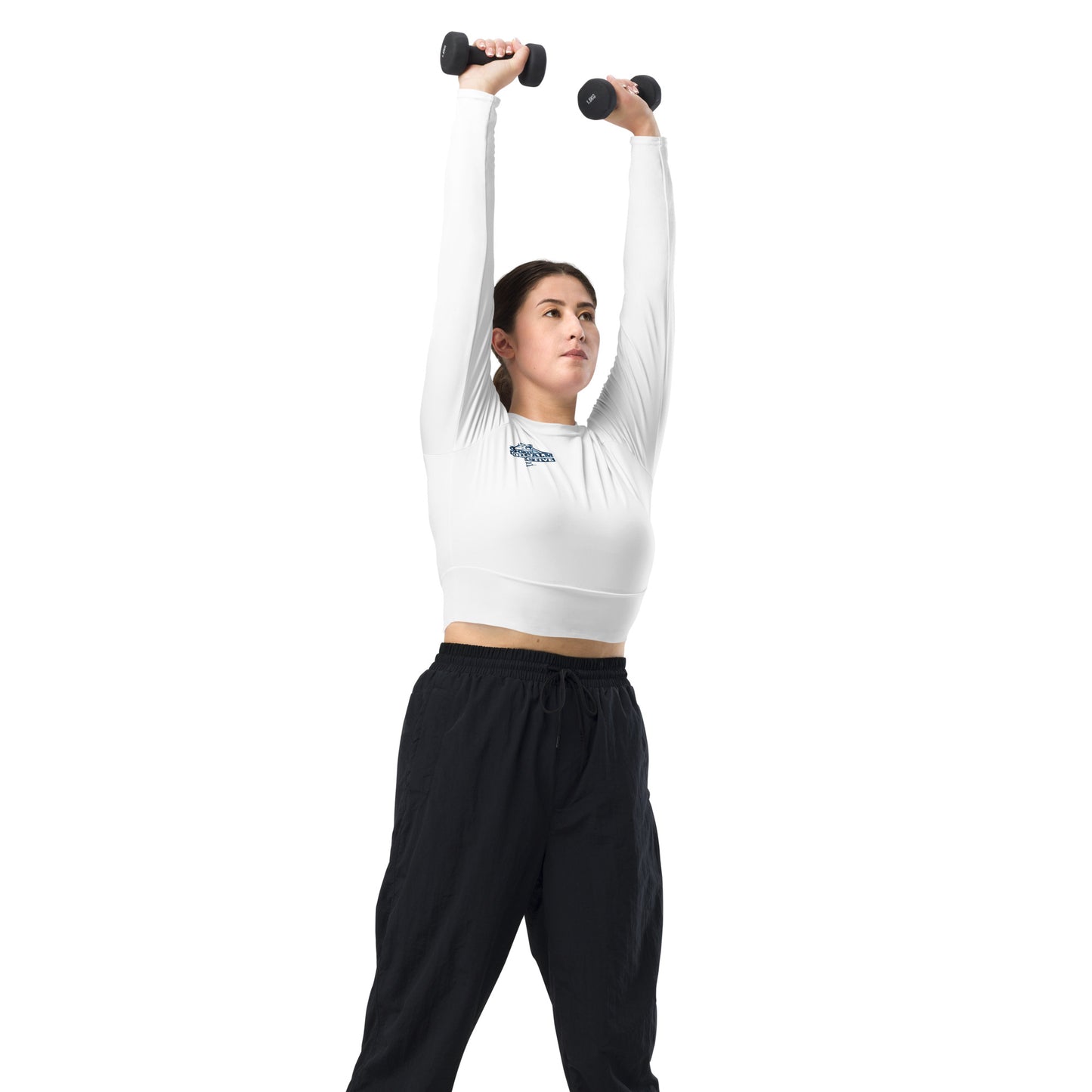Recycled long-sleeve crop top