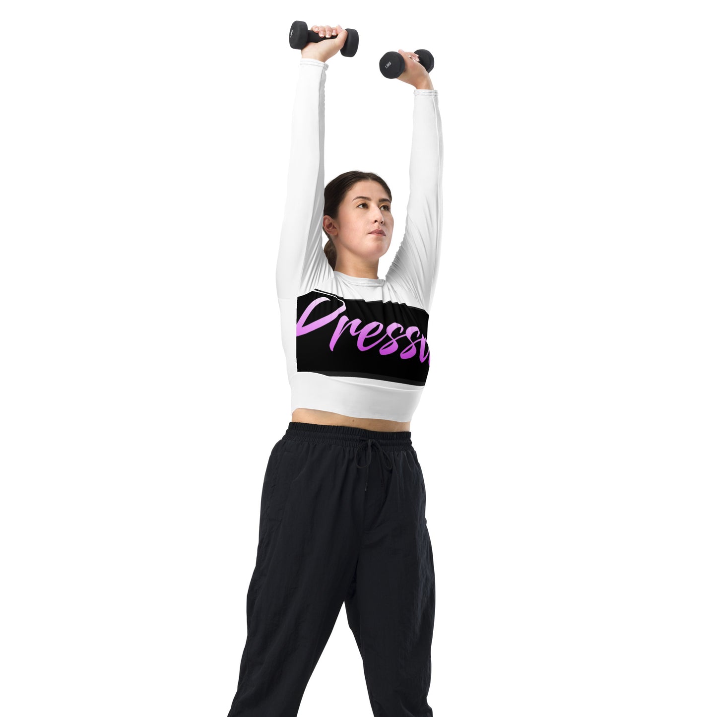 Recycled long-sleeve crop top
