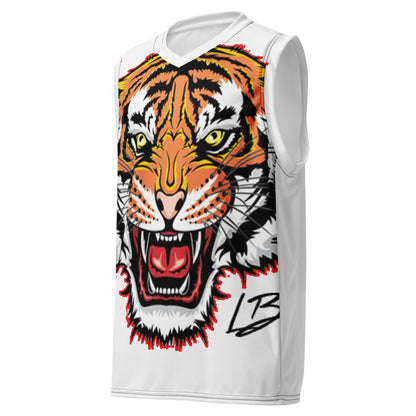 Recycled unisex basketball jersey tiger big front