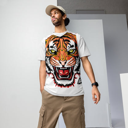 Recycled unisex basketball jersey tiger big front