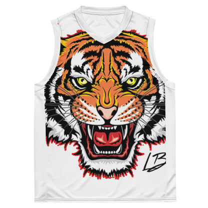 Recycled unisex basketball jersey tiger big front