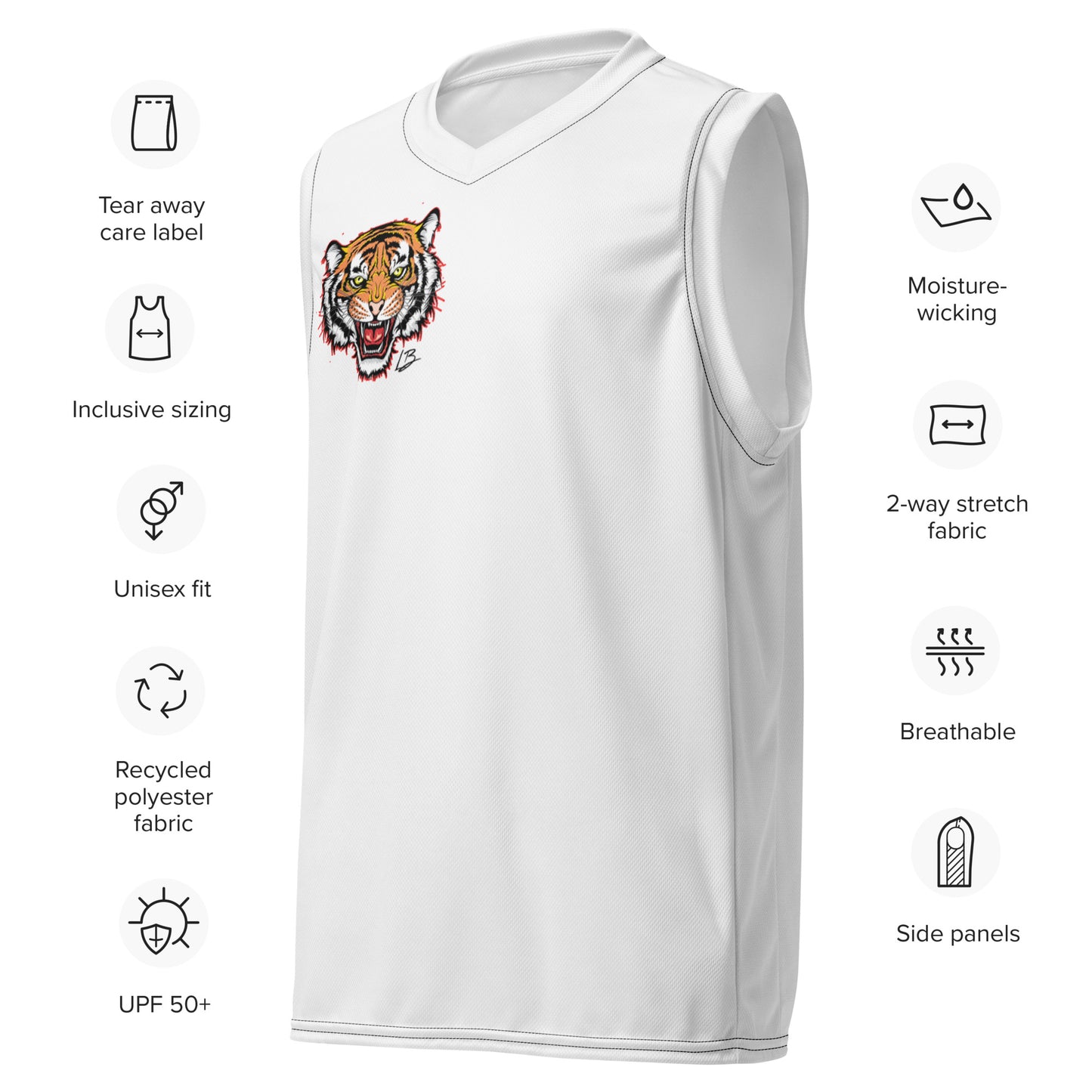 Recycled unisex basketball jersey