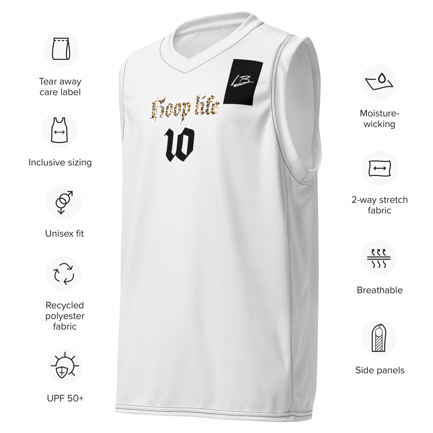 Recycled unisex basketball jersey
