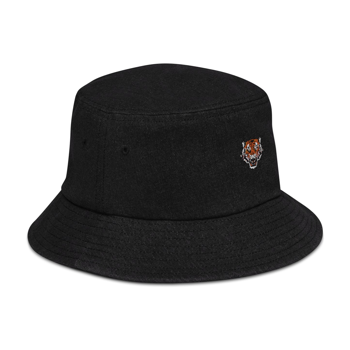 Denim bucket hat tiger