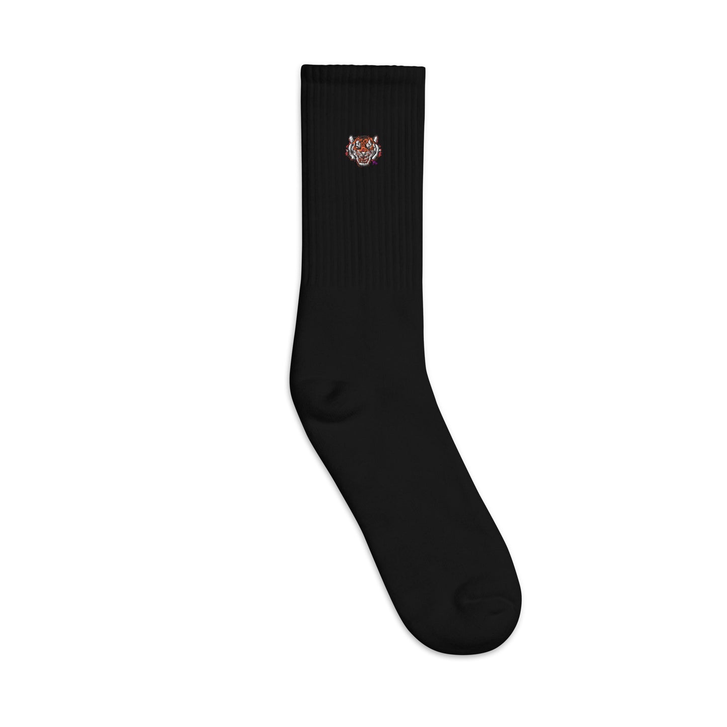 Embroidered socks tiger