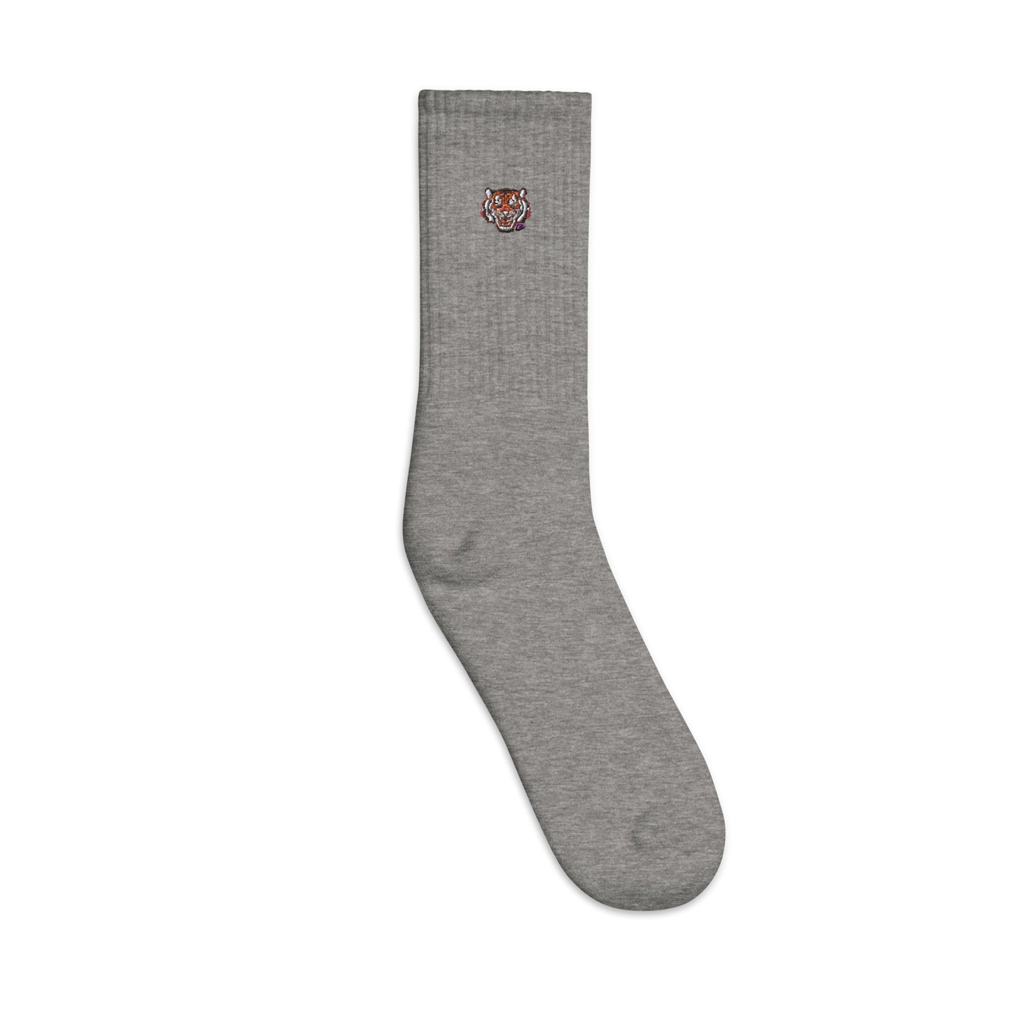 Embroidered socks tiger