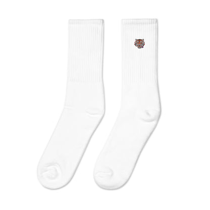 Embroidered socks tiger