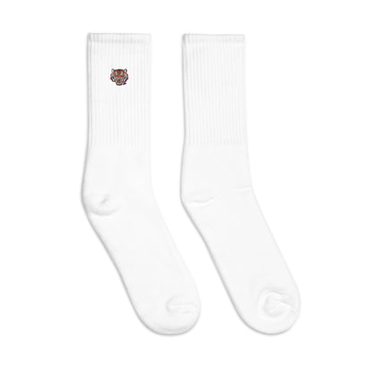 Embroidered socks tiger
