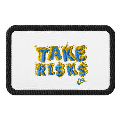Embroidered patches tr blue w dollar
