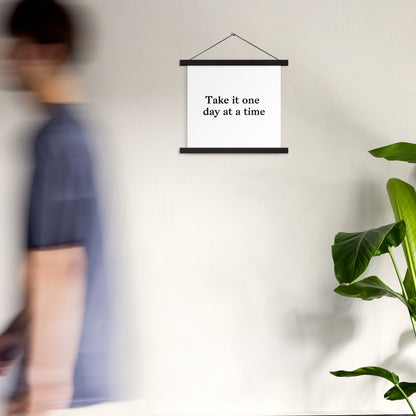 Poster with hangers take it