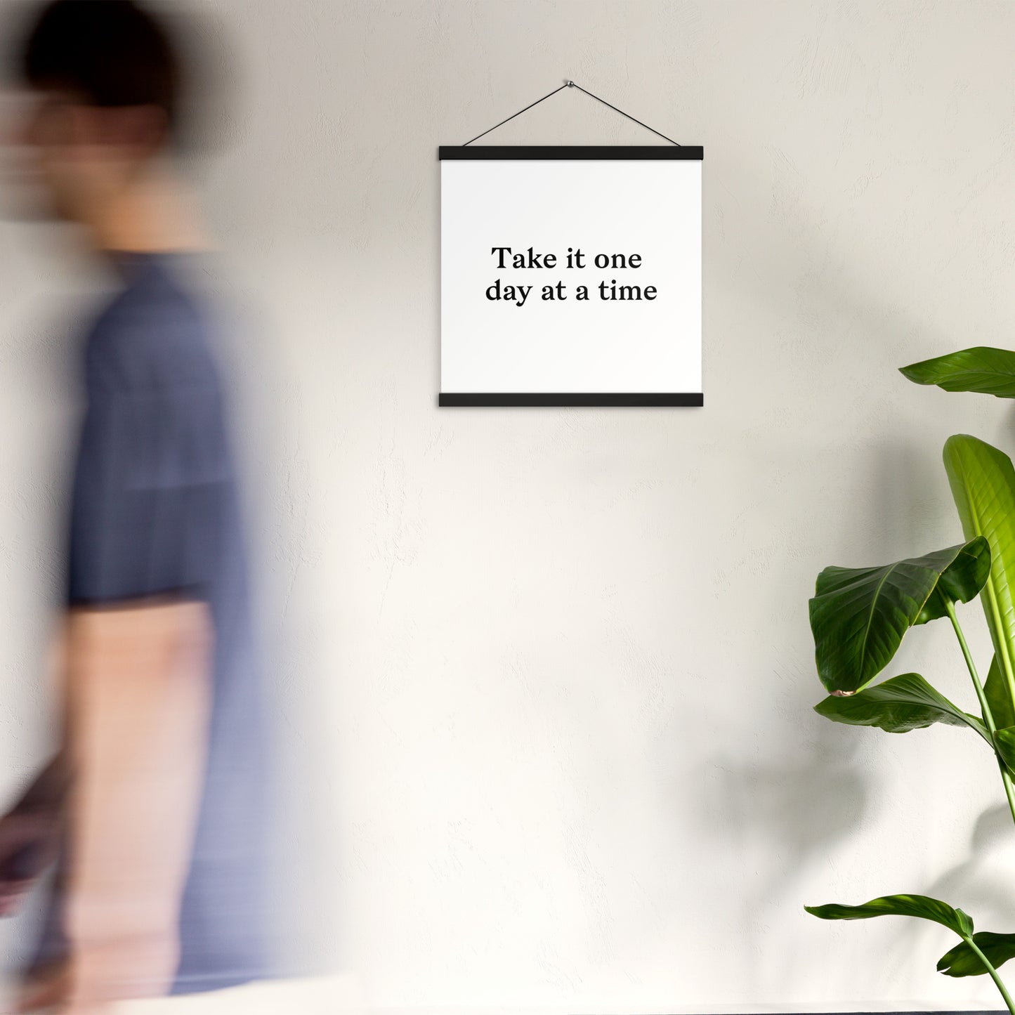 Poster with hangers take it