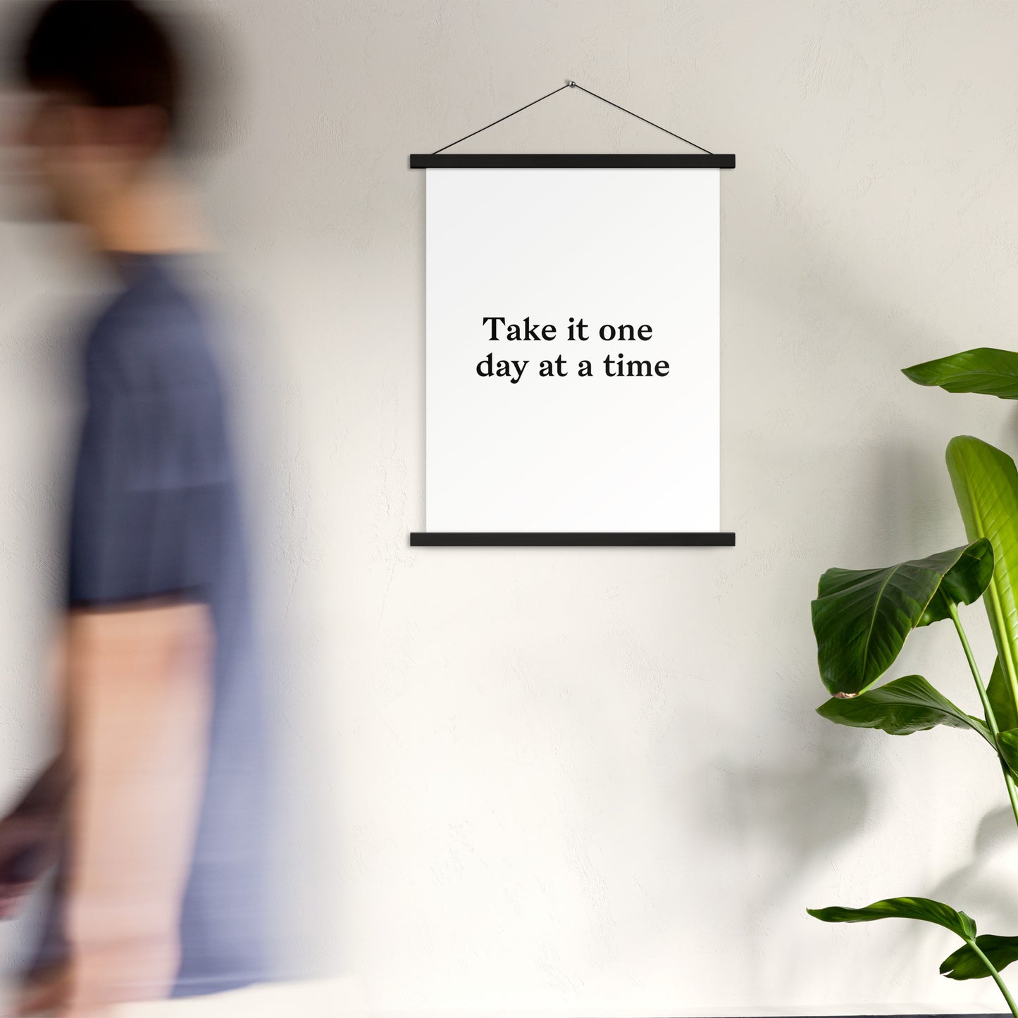 Poster with hangers take it