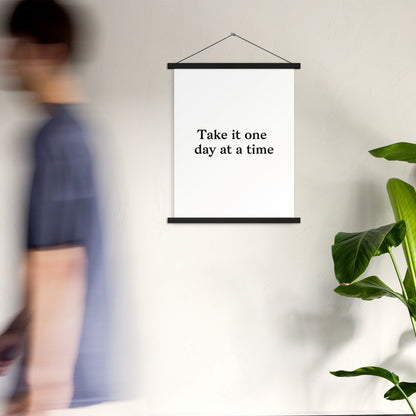Poster with hangers take it