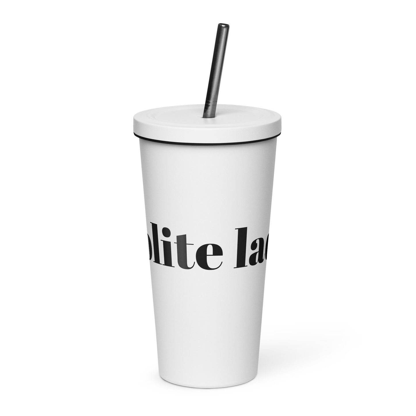 Insulated tumbler with a straw