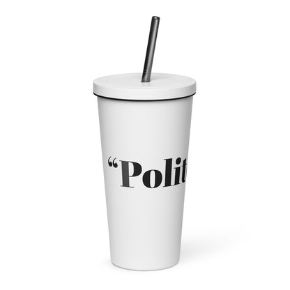 Insulated tumbler with a straw