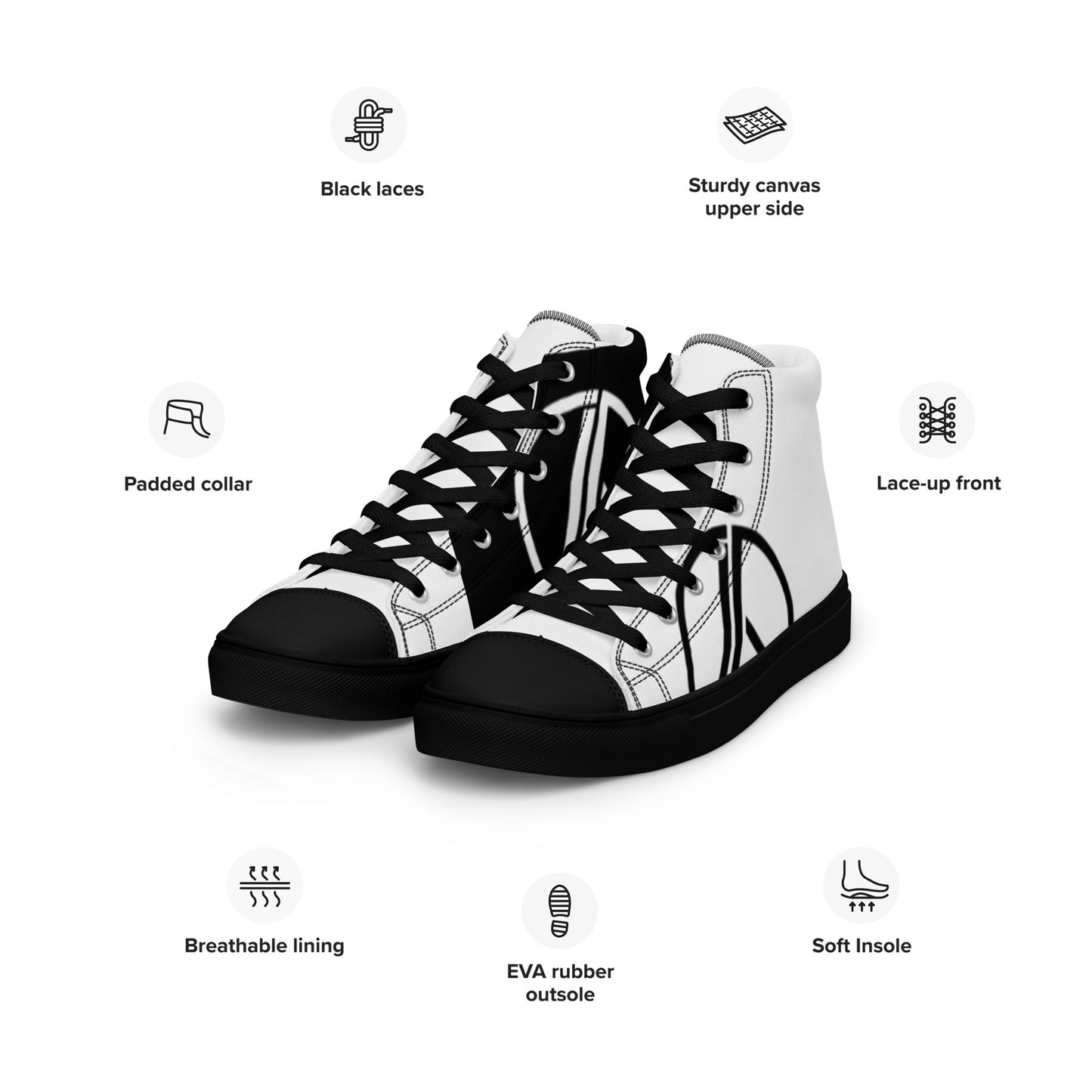 Men’s high top canvas shoes