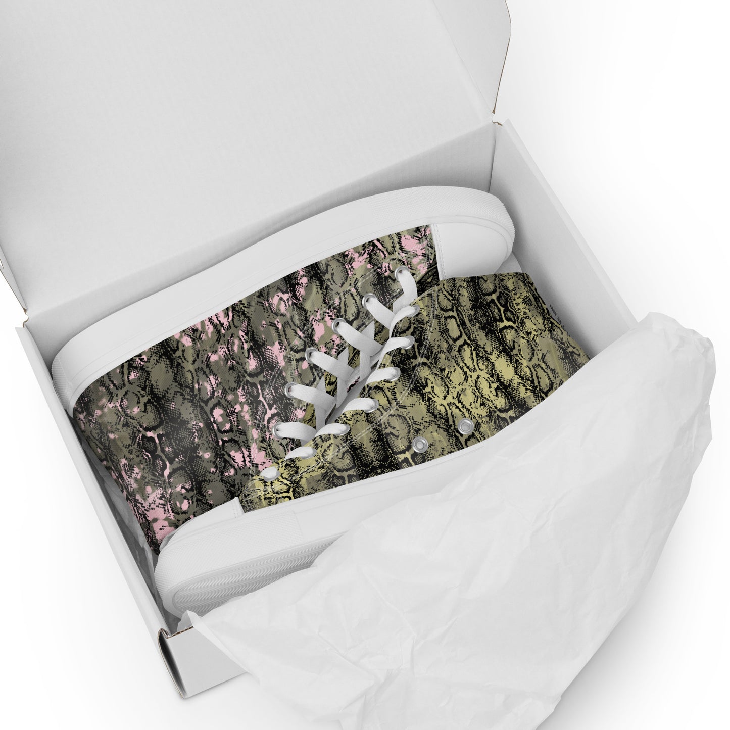 Men’s high top canvas shoes mix match snakey