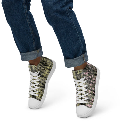 Men’s high top canvas shoes mix match snakey