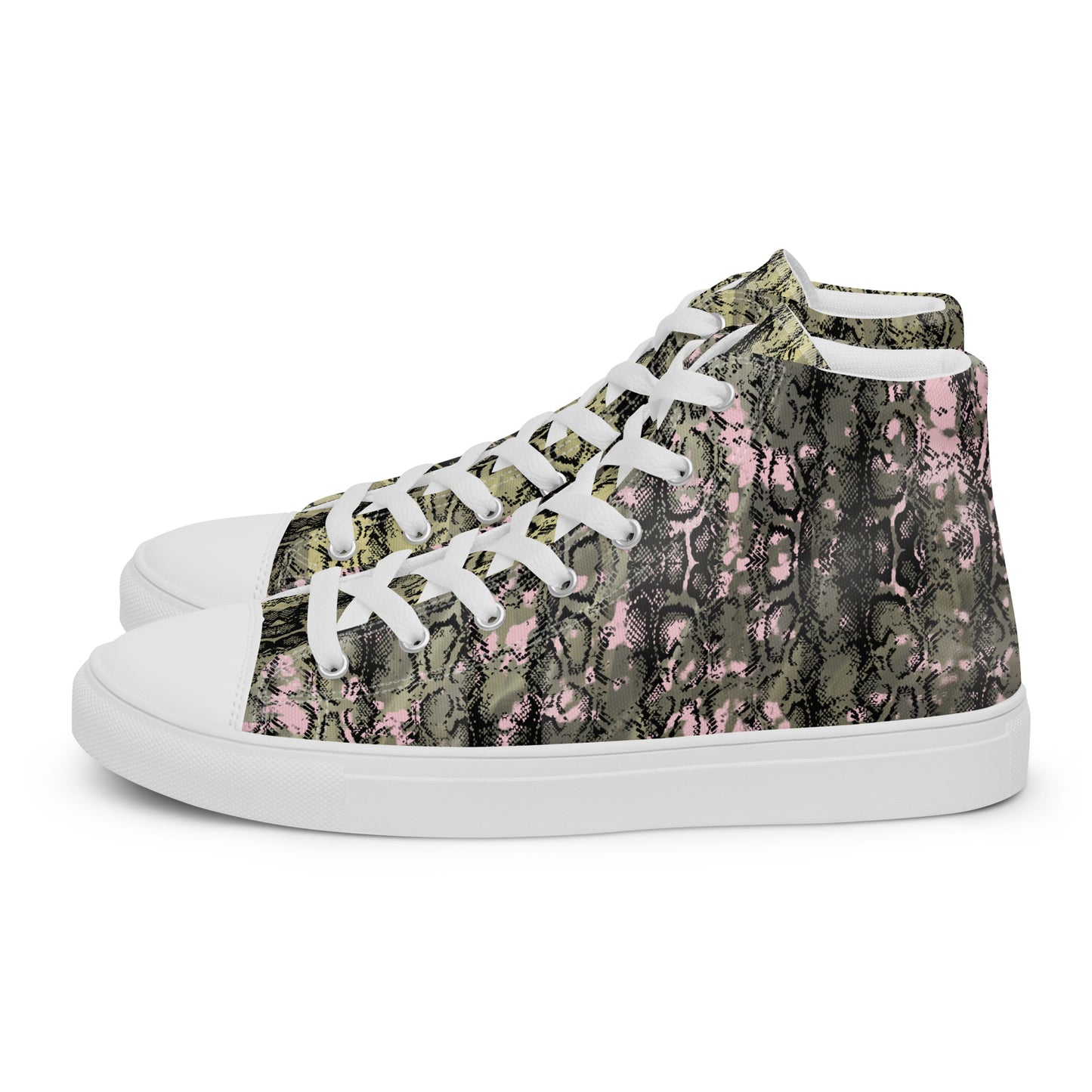 Men’s high top canvas shoes mix match snakey