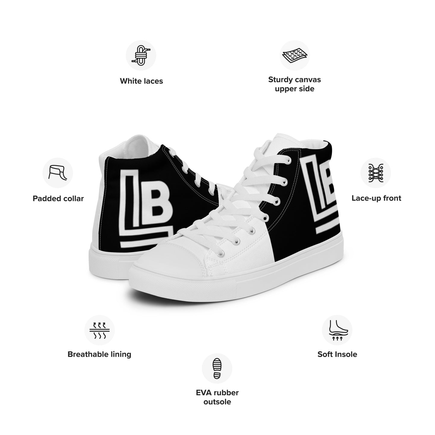 Men’s high top canvas shoes