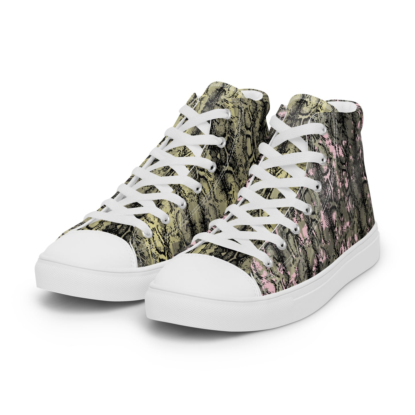Men’s high top canvas shoes mix match snakey