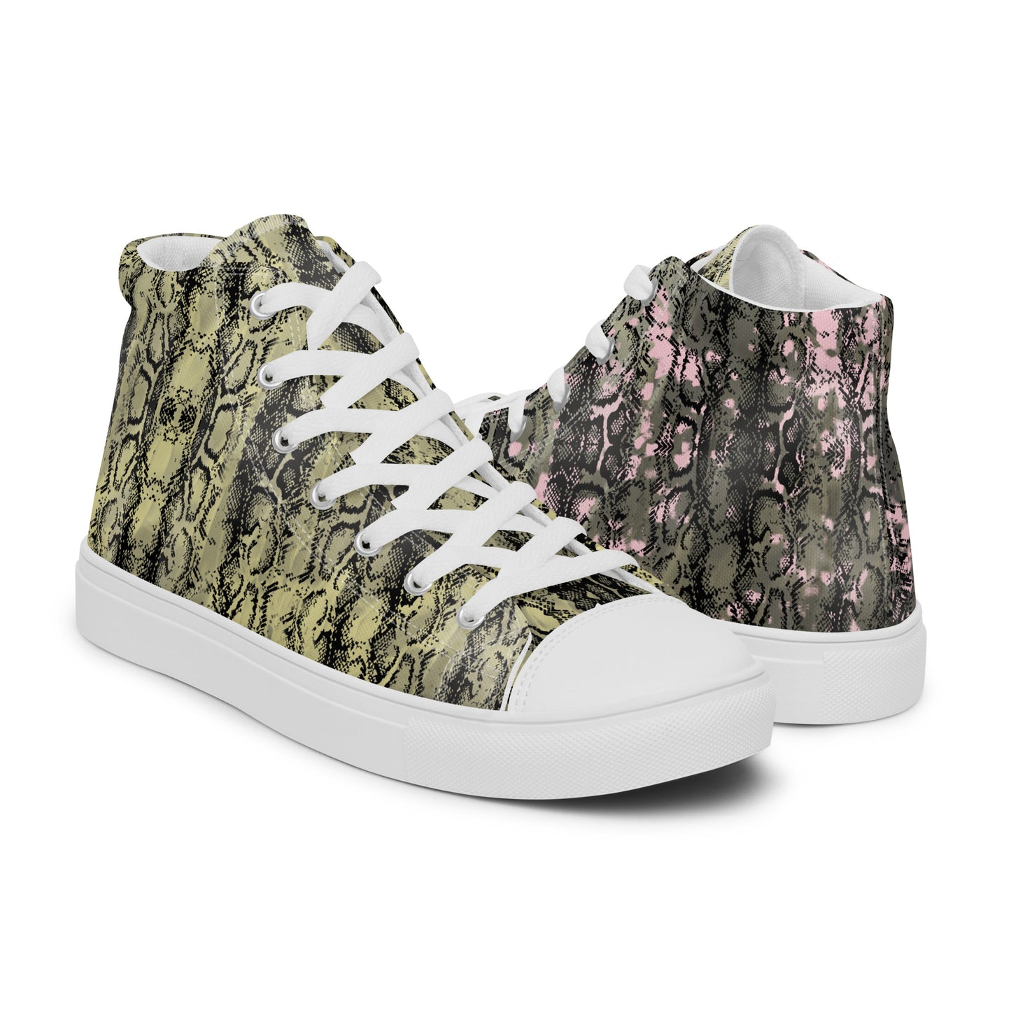Men’s high top canvas shoes mix match snakey