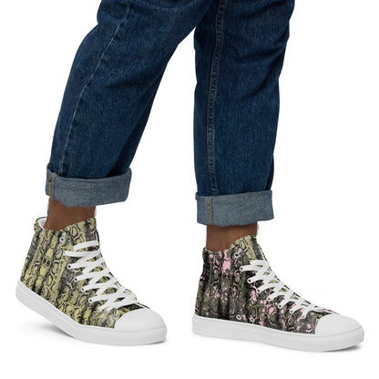 Men’s high top canvas shoes mix match snakey