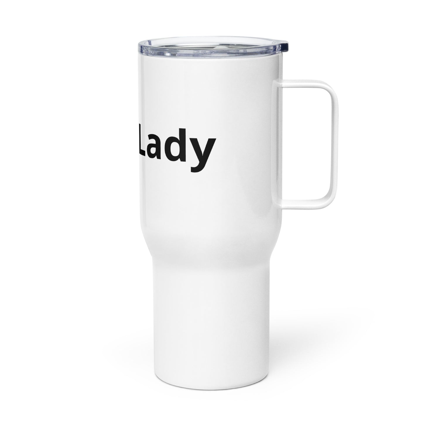 Travel mug with a handle