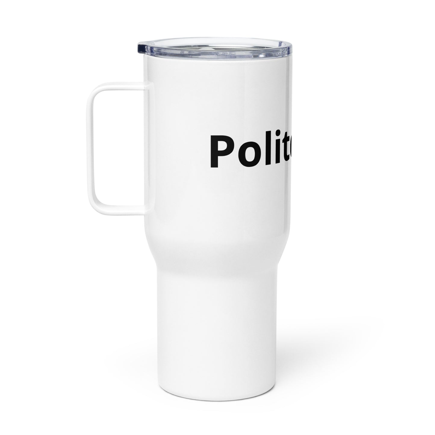 Travel mug with a handle