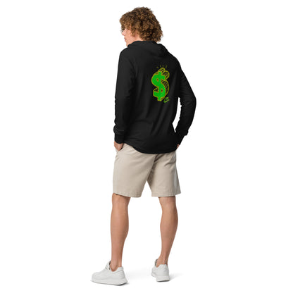 Hooded long-sleeve tee low hanging takerisks