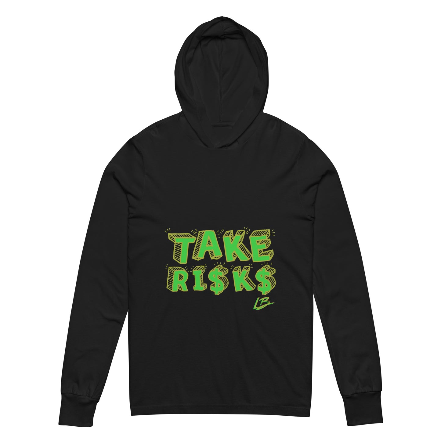 Hooded long-sleeve tee low hanging takerisks