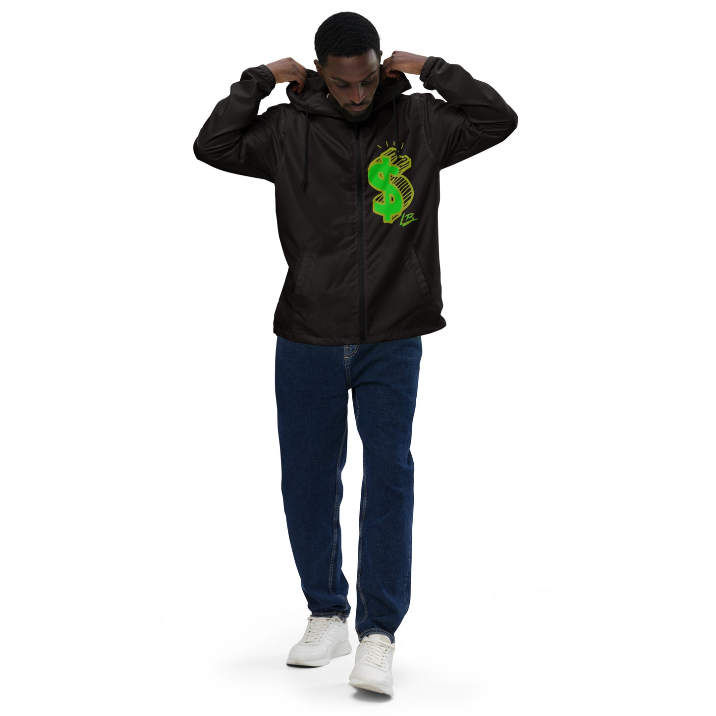 Unisex lightweight zip up windbreakerdollar sign