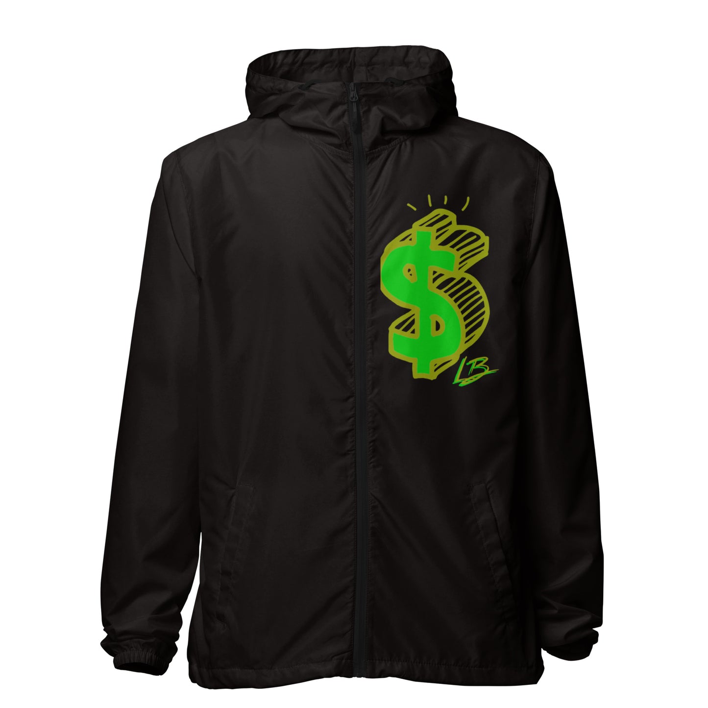 Unisex lightweight zip up windbreakerdollar sign