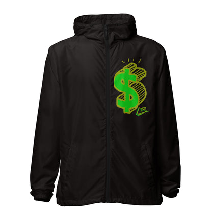 Unisex lightweight zip up windbreakerdollar sign