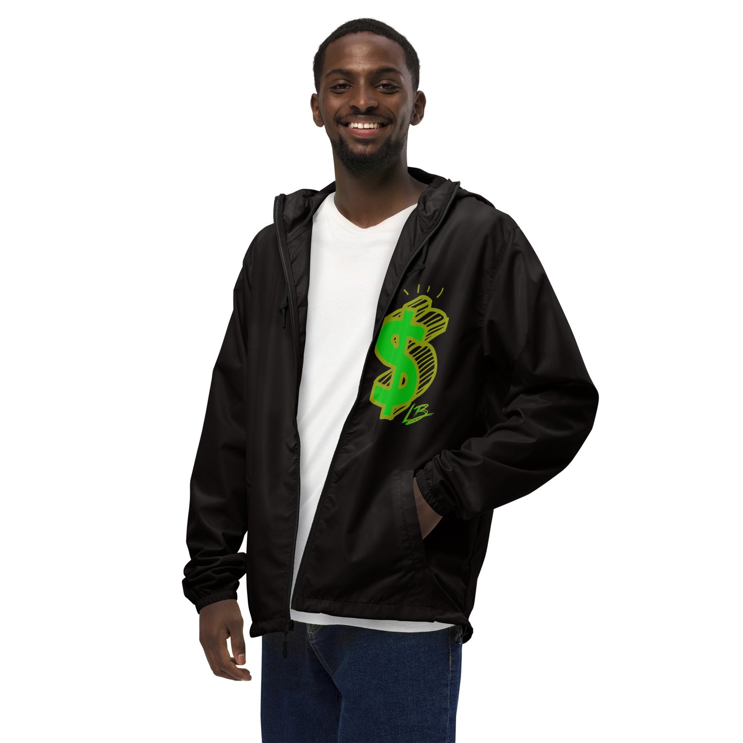 Unisex lightweight zip up windbreakerdollar sign