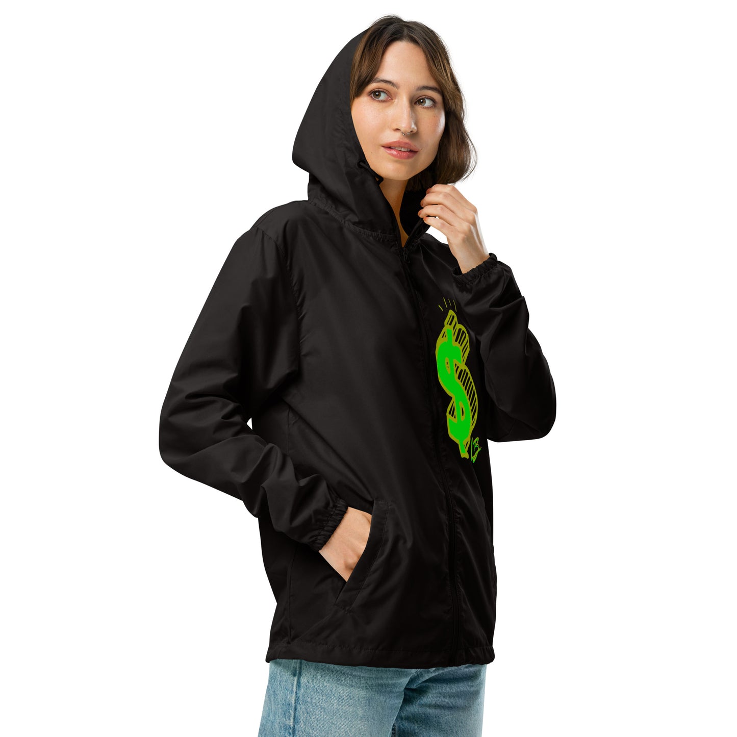 Unisex lightweight zip up windbreakerdollar sign