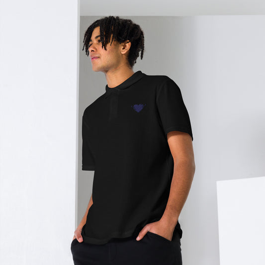 Blue devil heartUnisex pique polo shirt