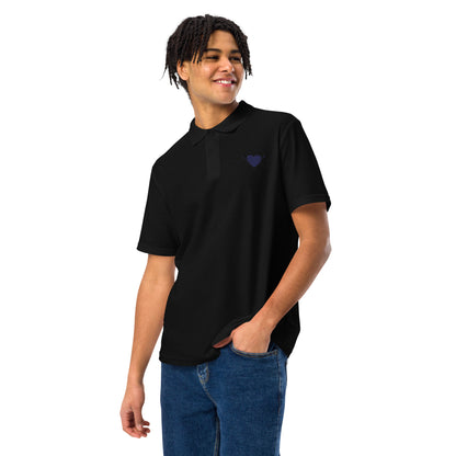 Blue devil heartUnisex pique polo shirt