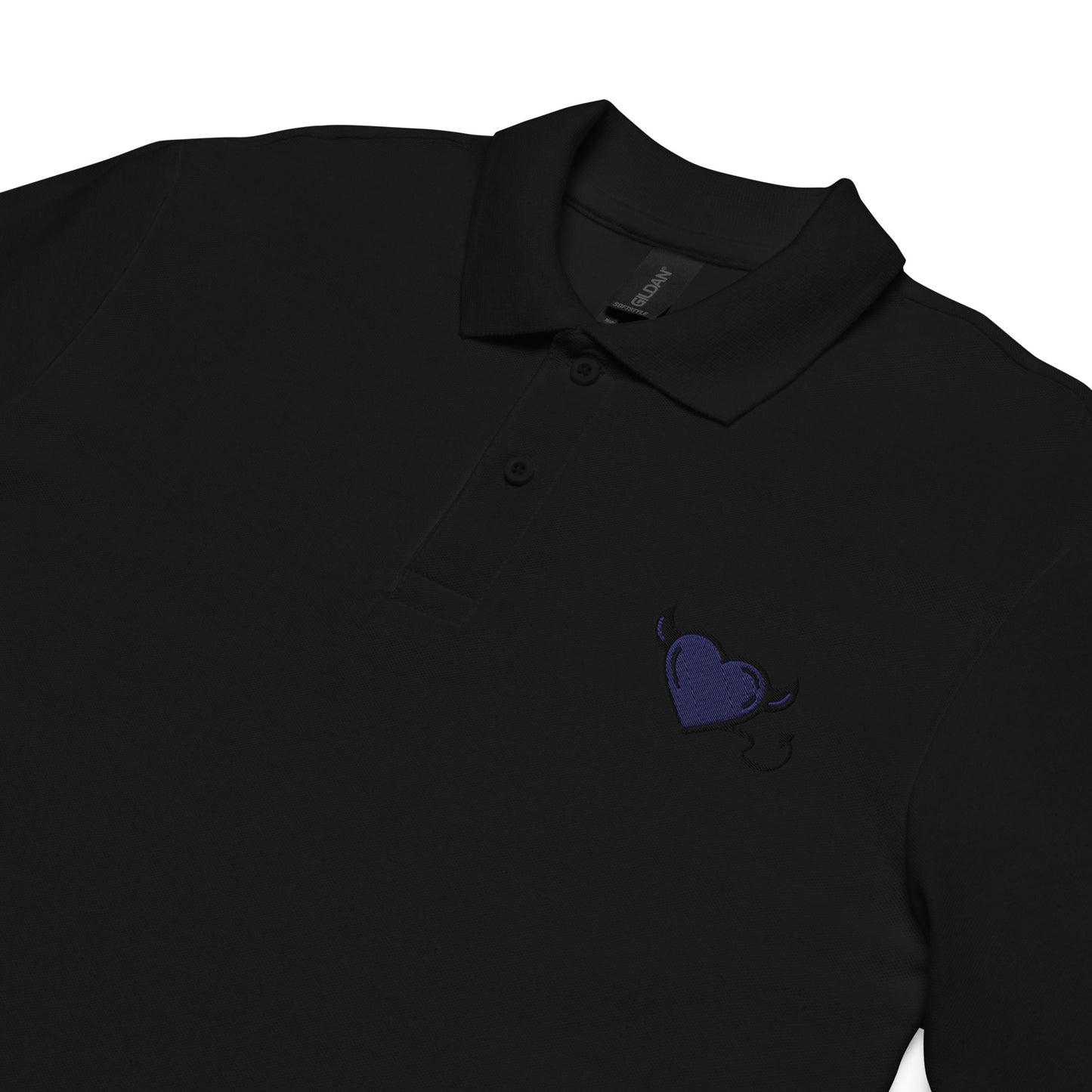 Blue devil heartUnisex pique polo shirt