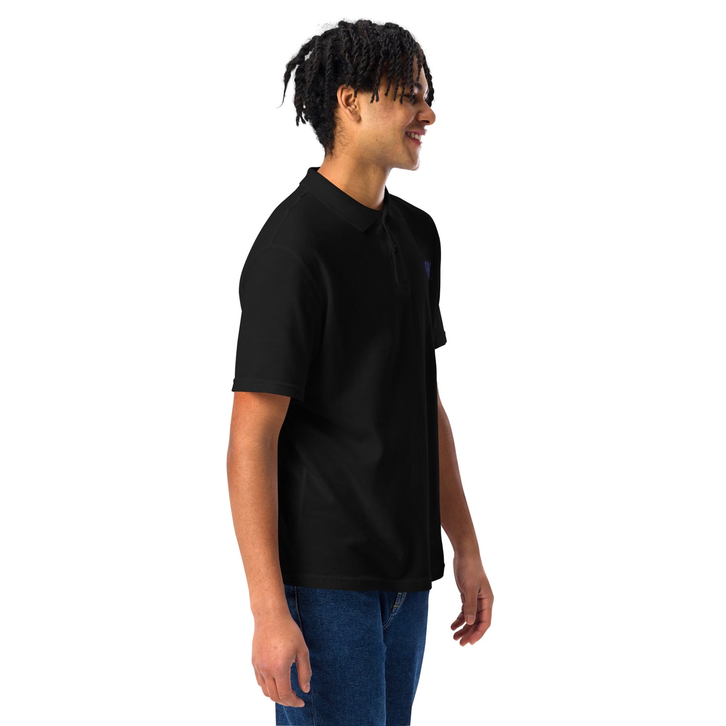 Blue devil heartUnisex pique polo shirt