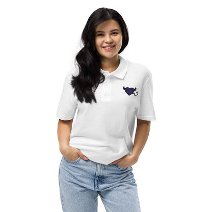 Blue devil heartUnisex pique polo shirt