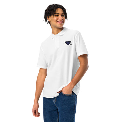 Blue devil heartUnisex pique polo shirt