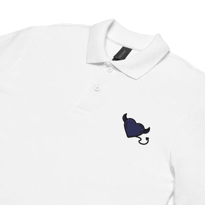 Blue devil heartUnisex pique polo shirt