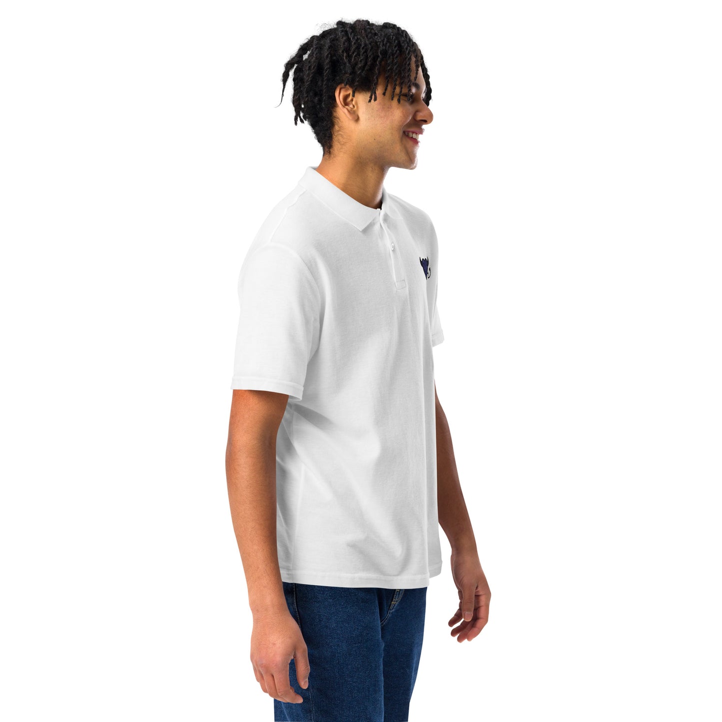 Blue devil heartUnisex pique polo shirt