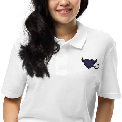 Blue devil heartUnisex pique polo shirt