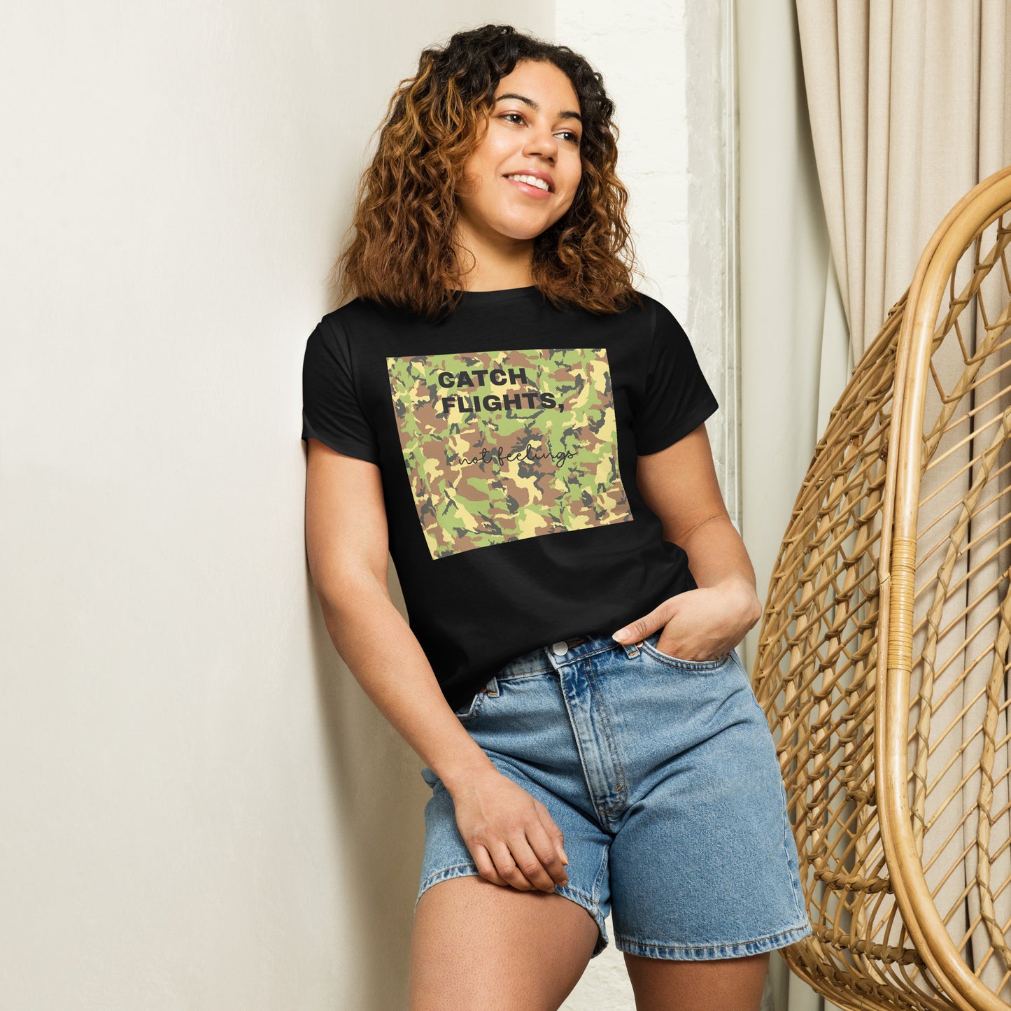 Feelings not flightsWomen’s high-waisted t-shirt