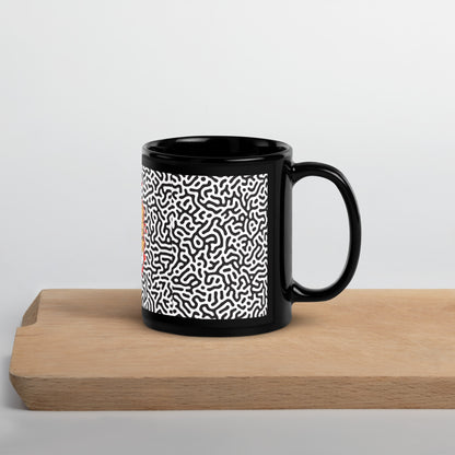 Black Glossy Mug tiger