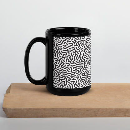 Black Glossy Mug tiger
